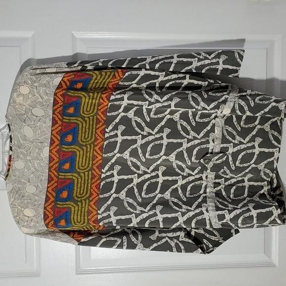 Vintage Shorts Set CHAR 100% Silk 2-Piece Button-front Drawstring Size 8 - Picture 7 of 16